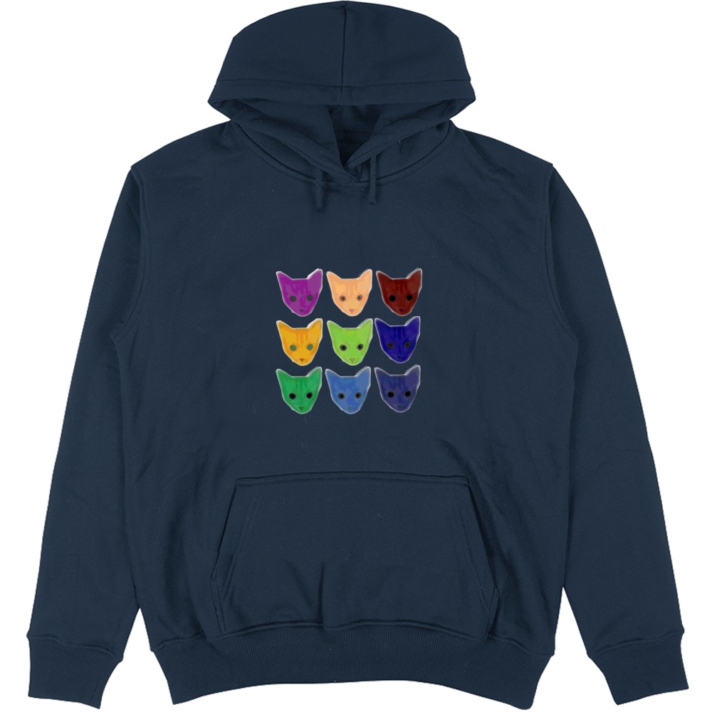 Felpa Unisex con Cappuccio Gatti