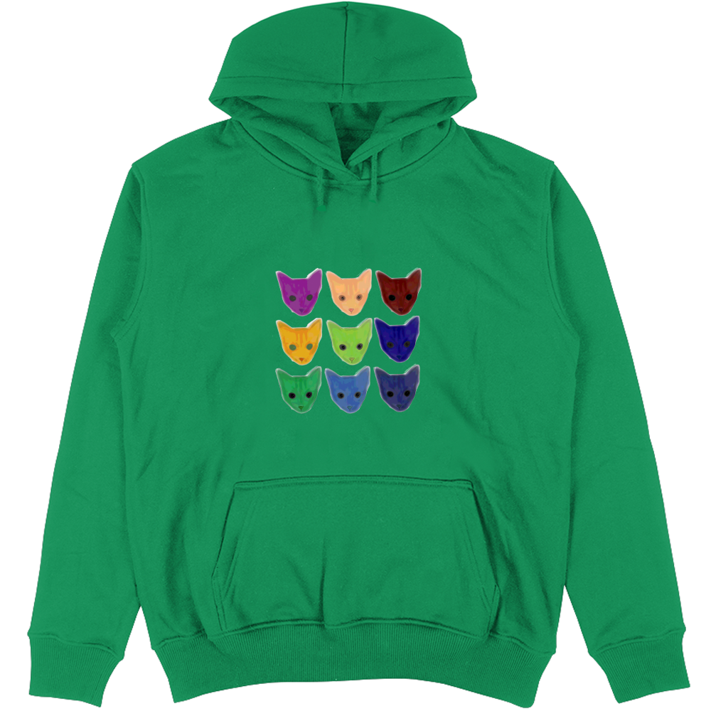 Felpa Unisex con Cappuccio Gatti