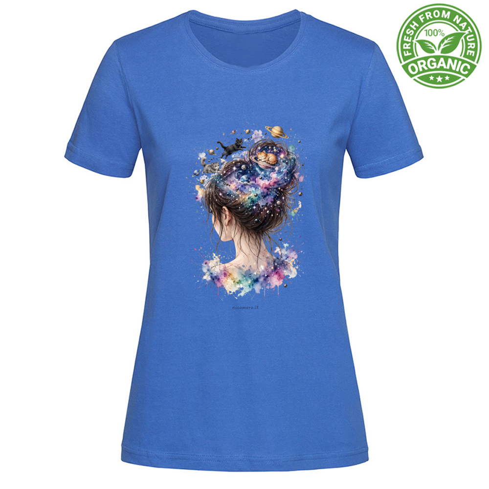 T-Shirt Woman Organic Galaxy bun