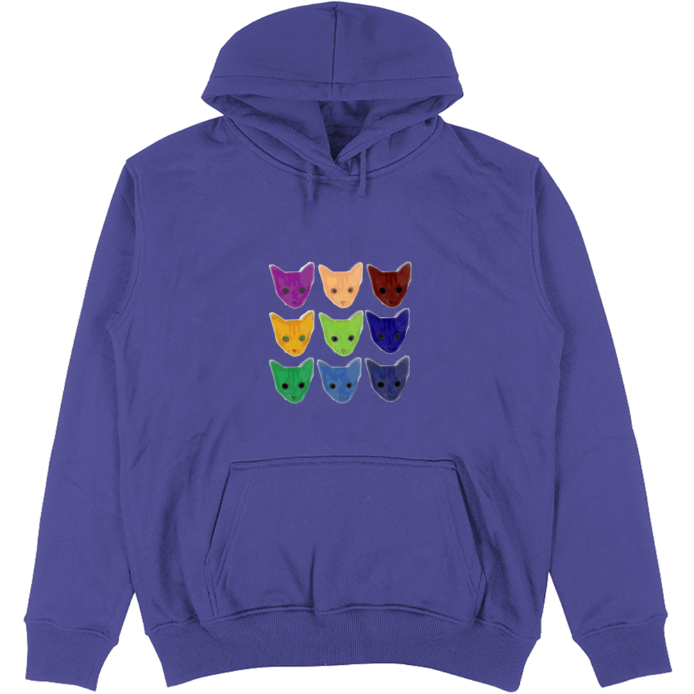 Felpa Unisex con Cappuccio Gatti