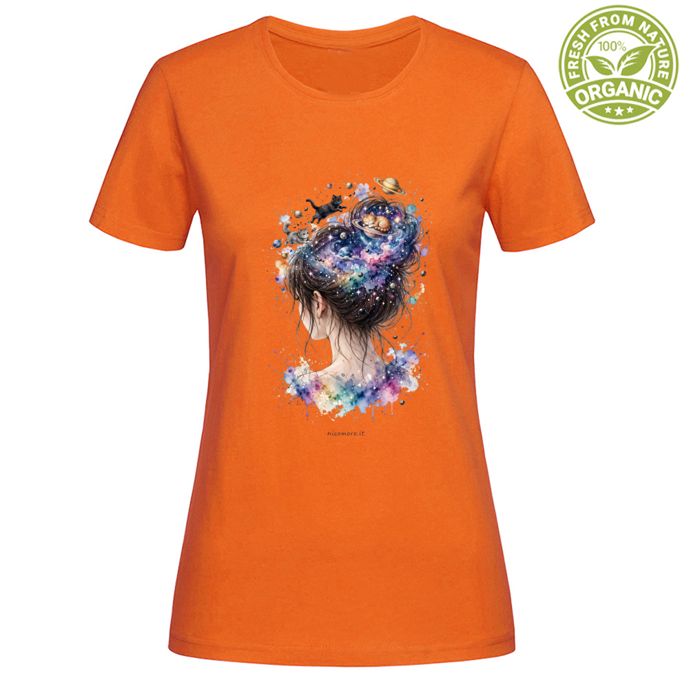 T-Shirt Woman Organic Galaxy bun