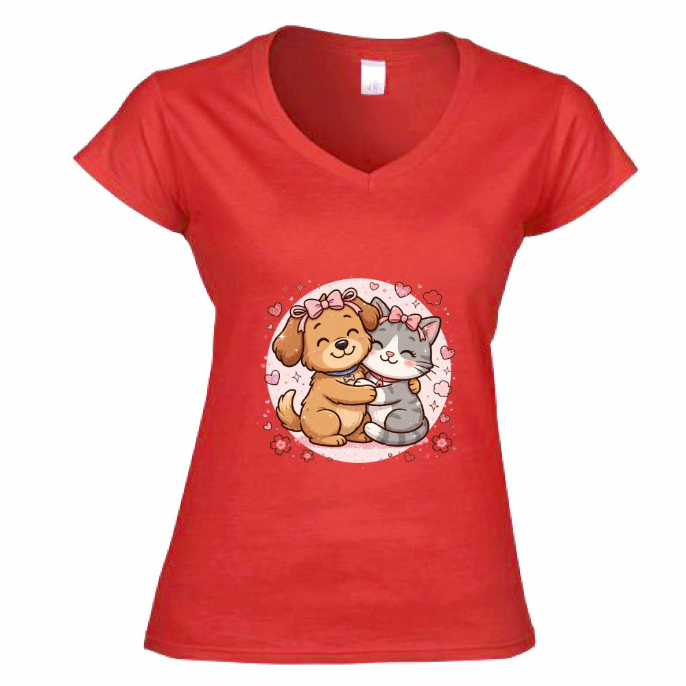 T-Shirt Donna Scollo V Amore