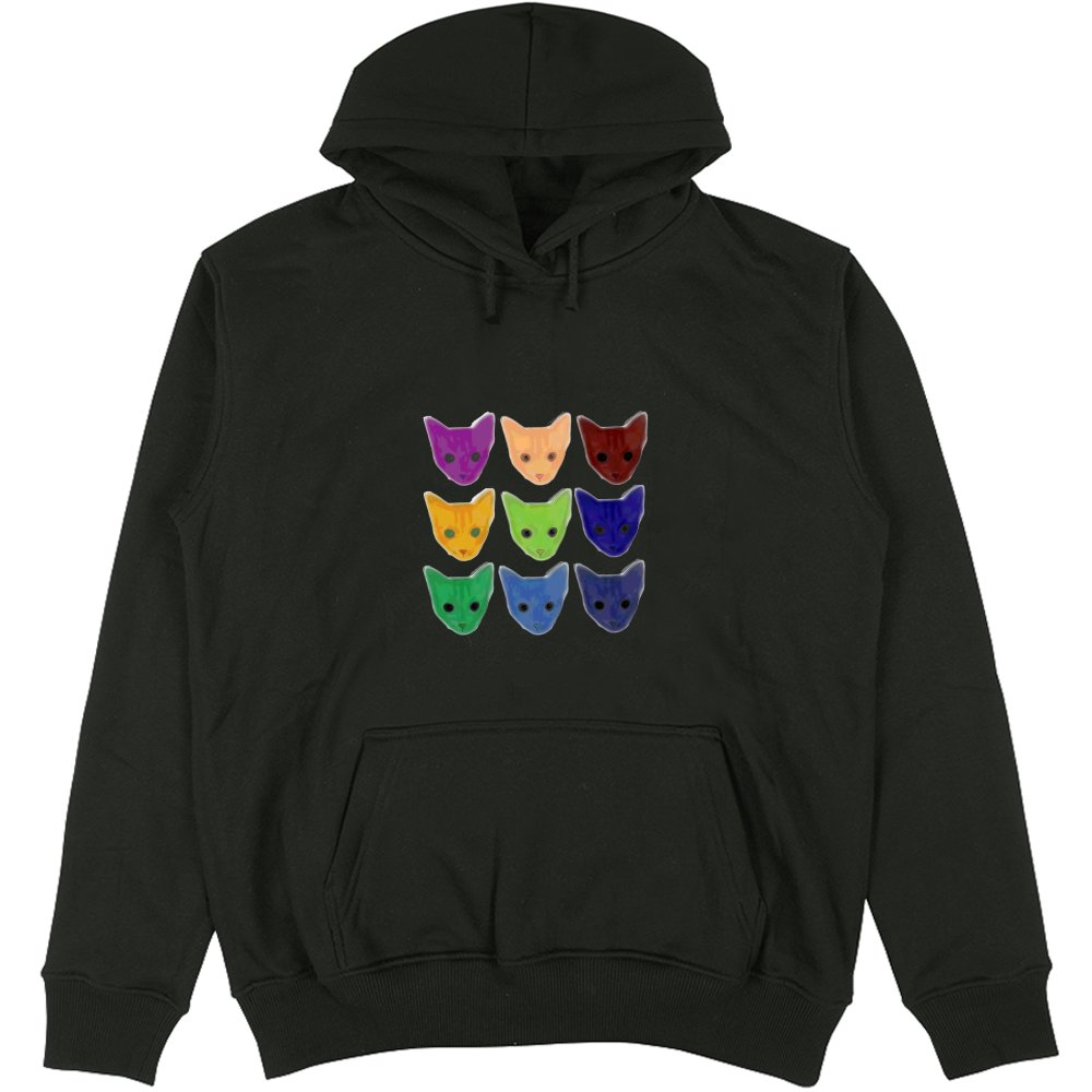 Felpa Unisex con Cappuccio Gatti