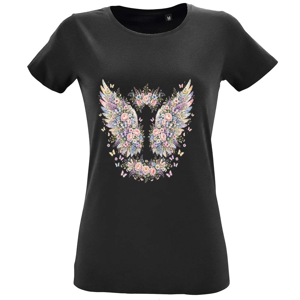 T-Shirt Women Fit Angel Flowers