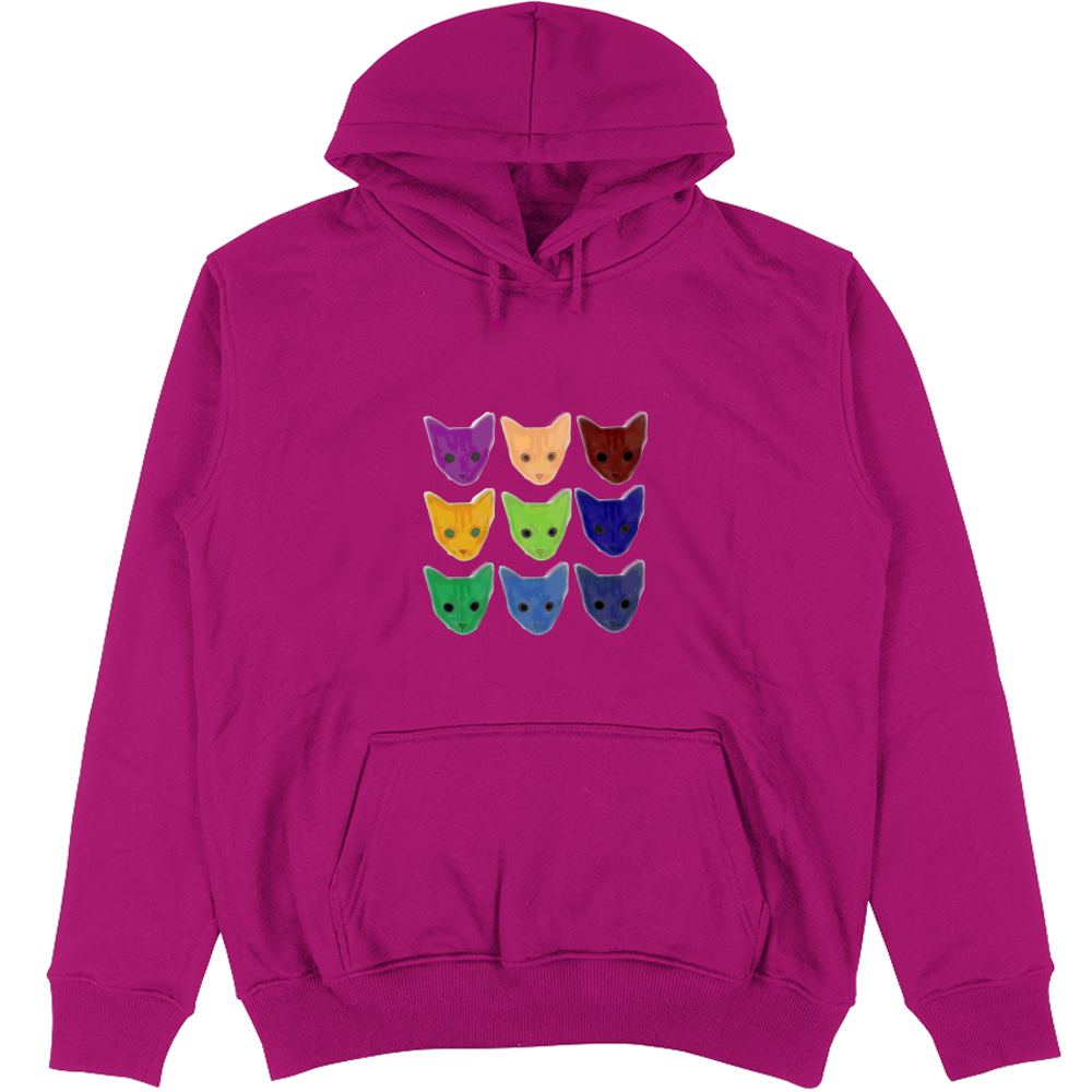Felpa Unisex con Cappuccio Gatti