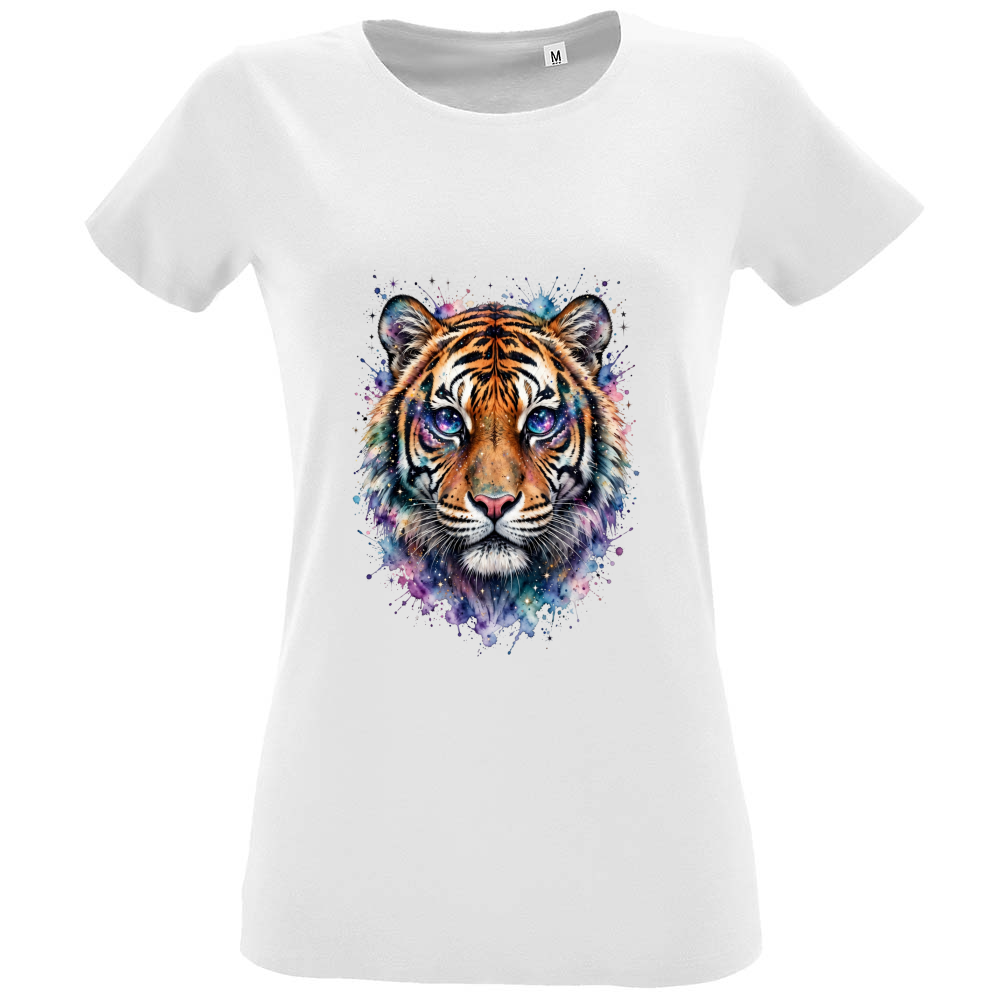 T-Shirt Women Fit Tiger Galaxy
