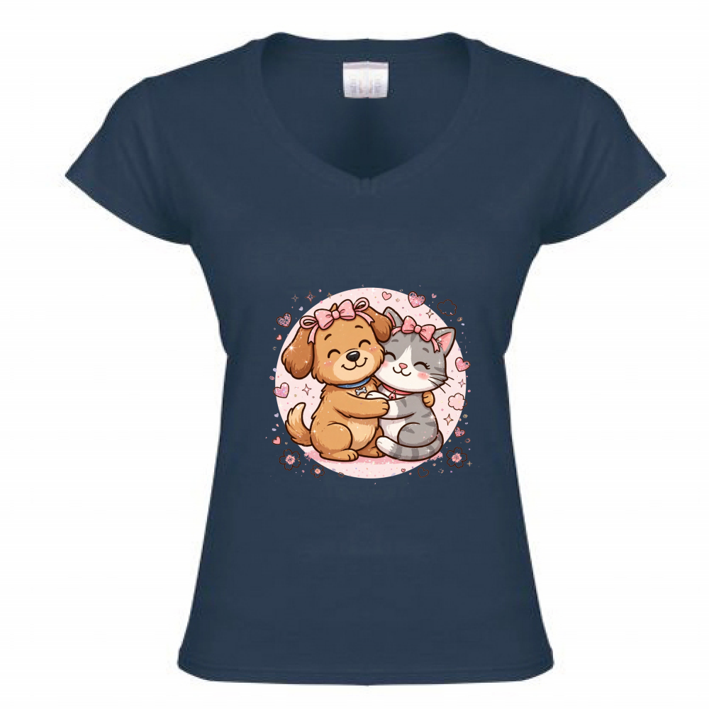 T-Shirt Donna Scollo V Amore