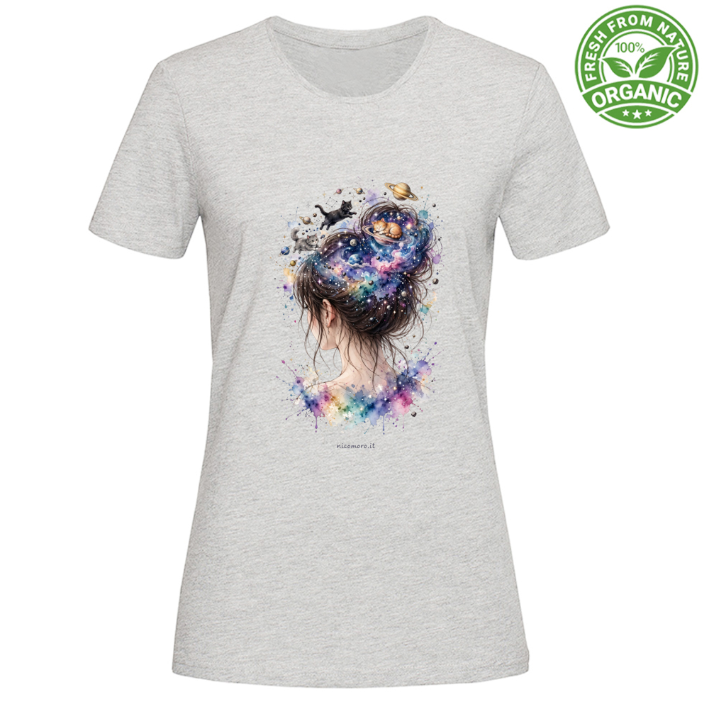 T-Shirt Woman Organic Galaxy bun