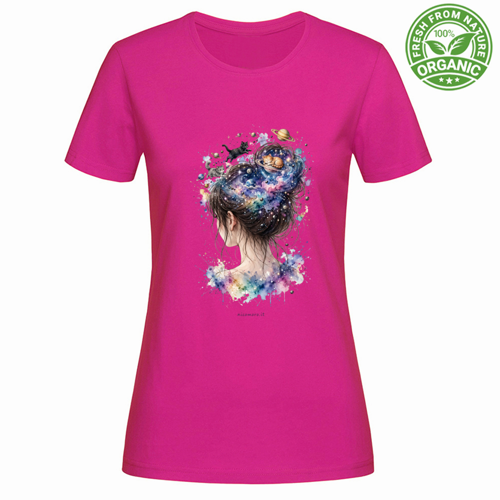 T-Shirt Woman Organic Galaxy bun