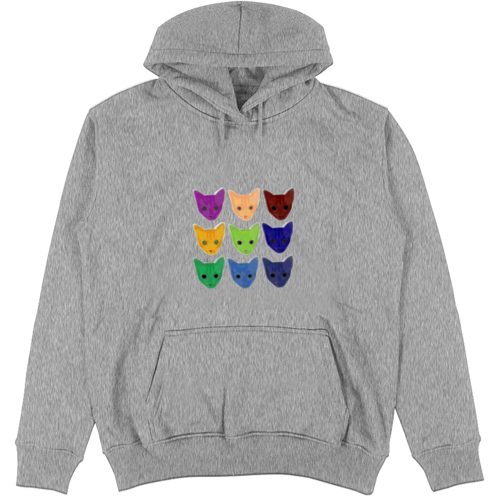 Felpa Unisex con Cappuccio Gatti