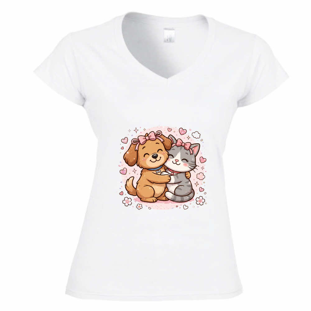 T-Shirt Donna Scollo V Amore