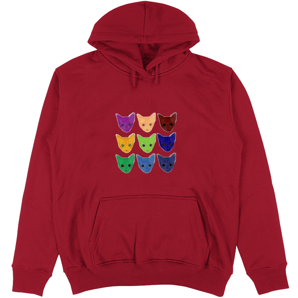 Felpa Unisex con Cappuccio Gatti