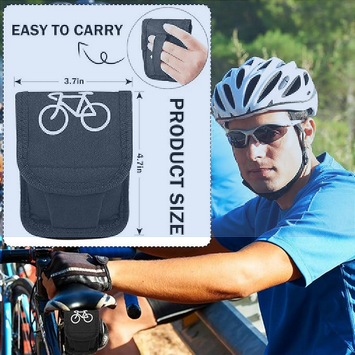 Kit Riparazione Bici 16 in 1 con Borsa Sottosella Impermeabile - Ripara Foratura in 3 Minuti